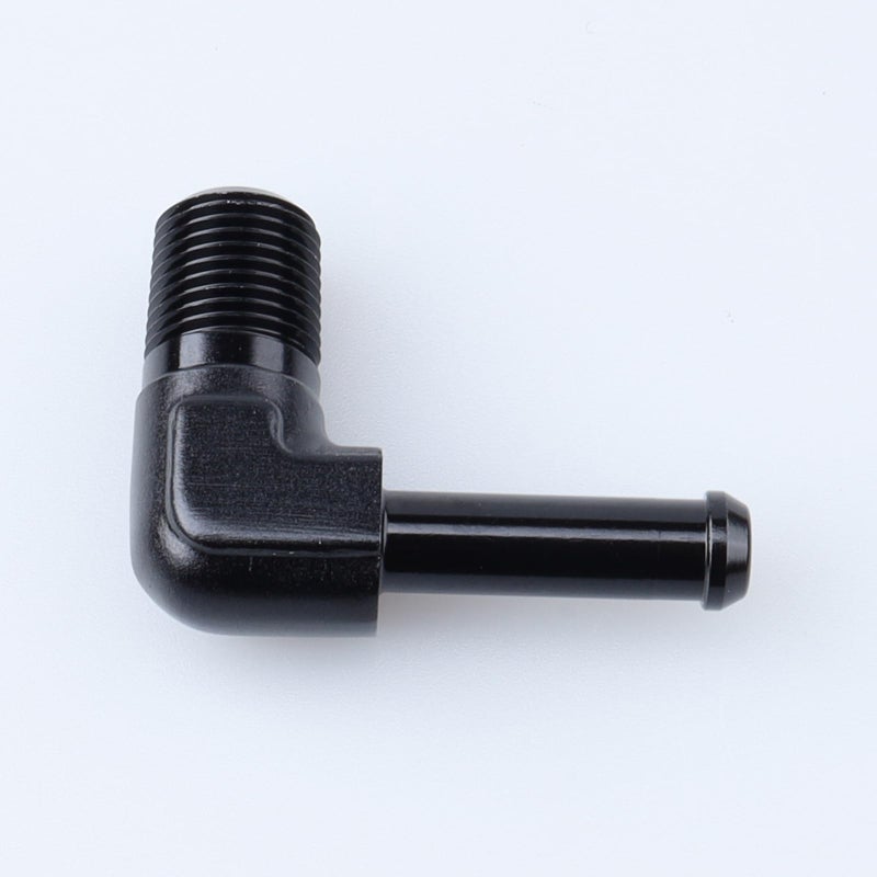 AC PERFORMANCE 1/8" NPT Male to 1/4" Hose Barb Fitting Adapter 90 Degree Aluminum Black Fit for 4AN Push on Hose - Image 4